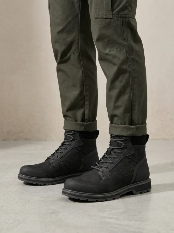 Men's Classic Hiking Topographic Map Work Boots