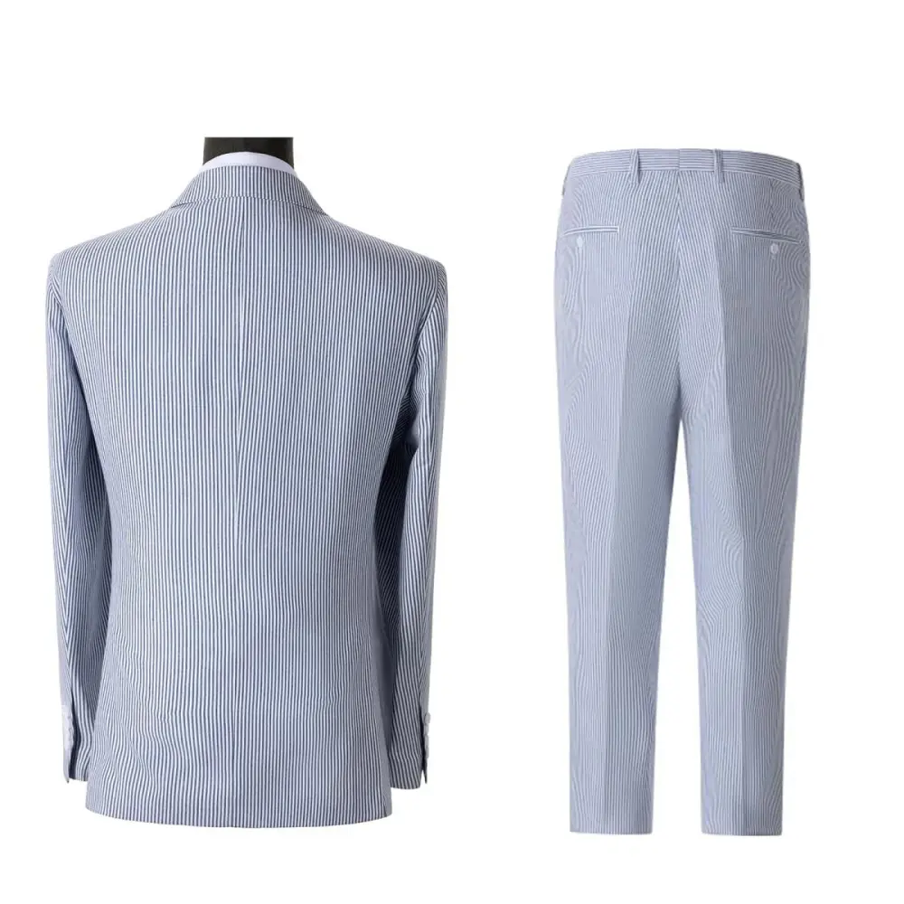 🔥Men's 2-Piece Seersucker Suits Classic Jacket & Trousers
