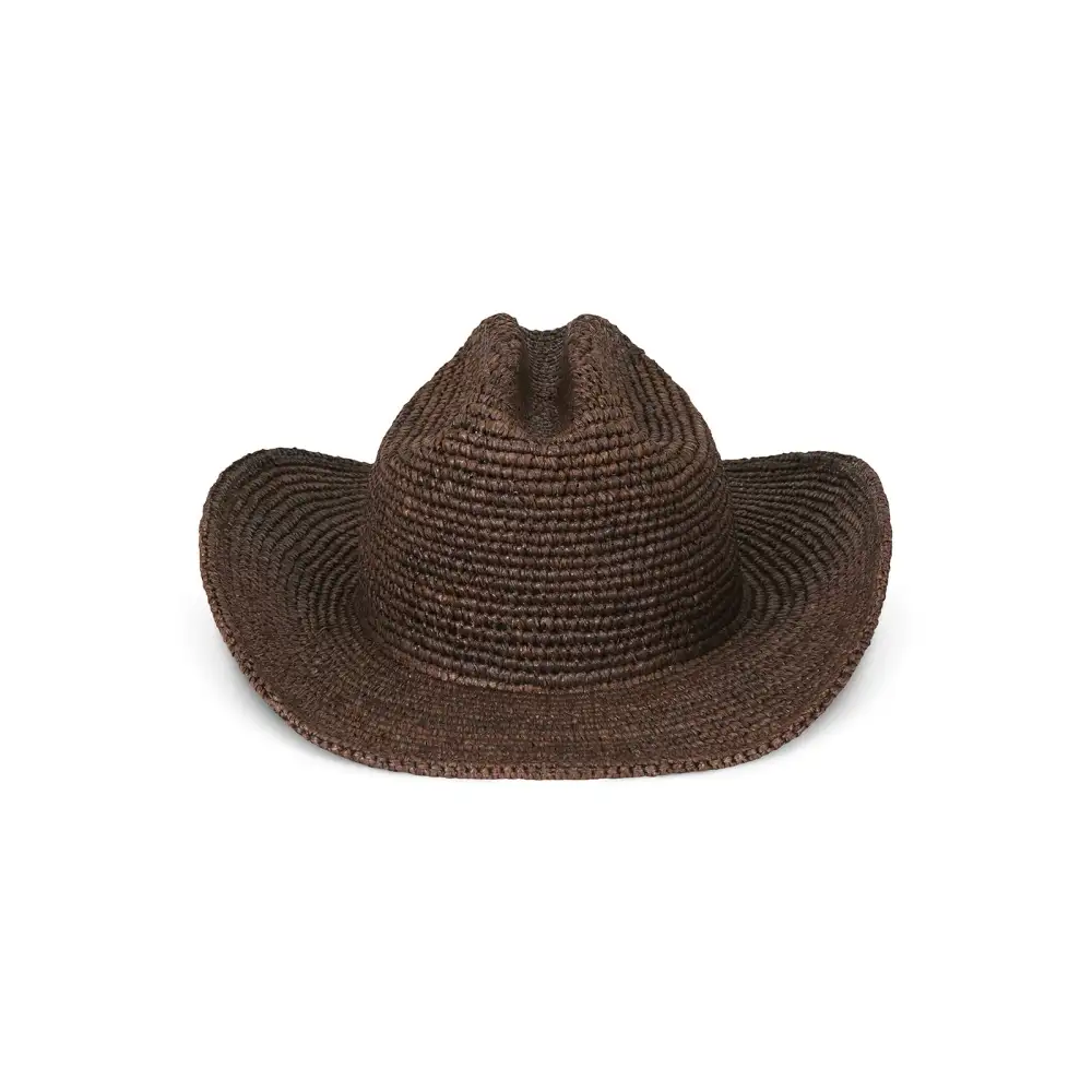 Hand Crochet Raffia Western Hat