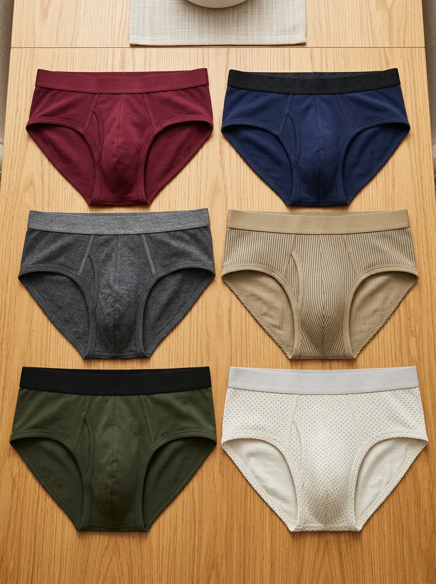 Men's Multi-Pattern Solid Striped Polka Dot Printed Briefs 6-Pack