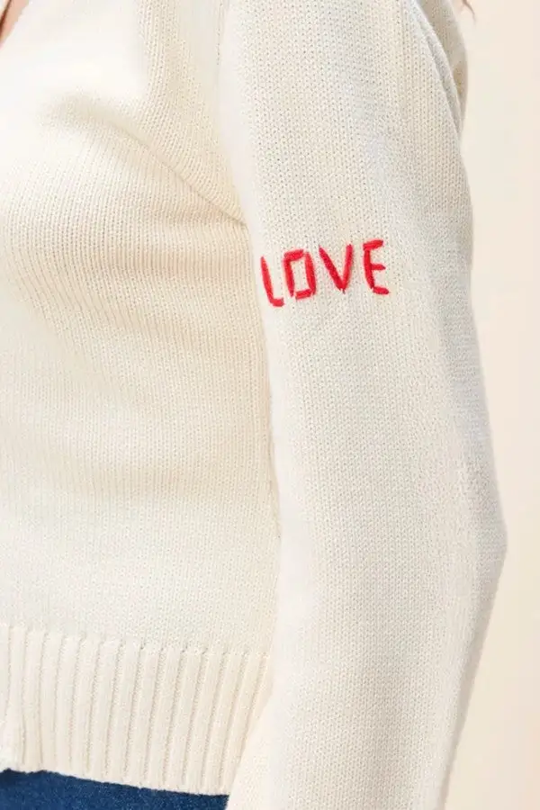 Cream Button Front Knit Cardigan