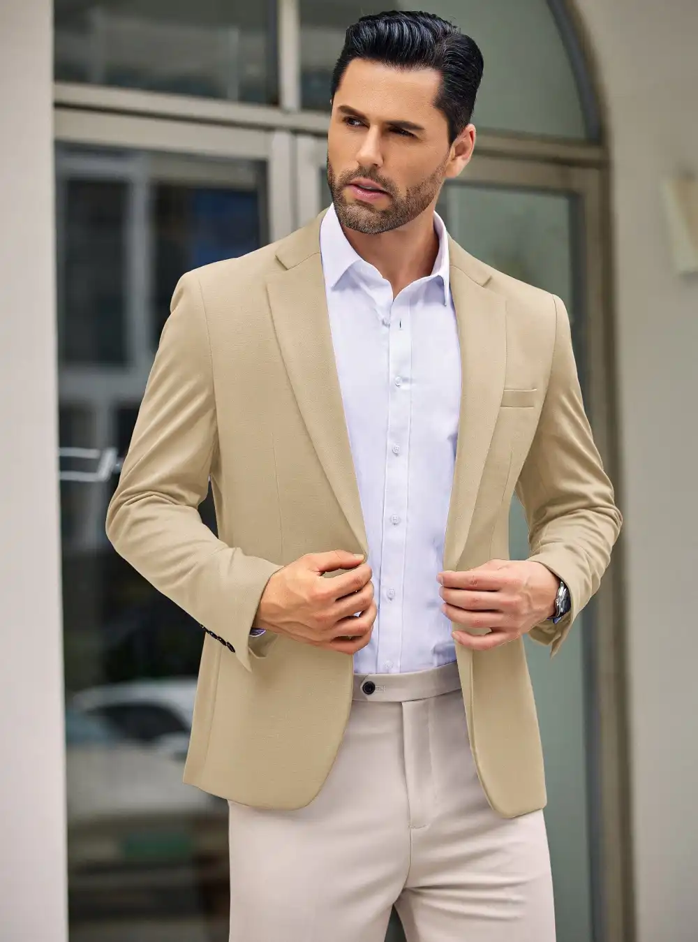 Simple One Button Blazer Jacket