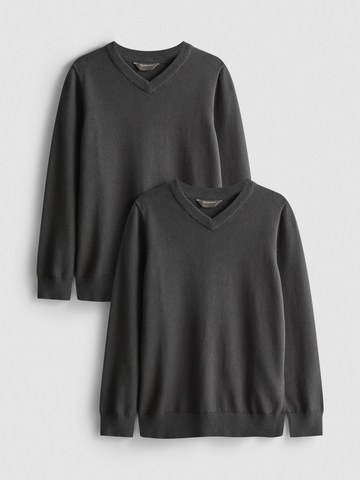 7-15yrs | 2pk Unisex Cotton Rich V-Neck School Jumpers detail 2