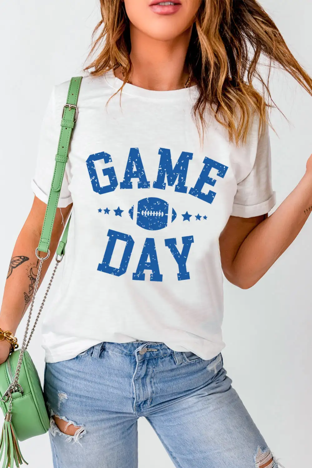 White Game Day Rugby Football
