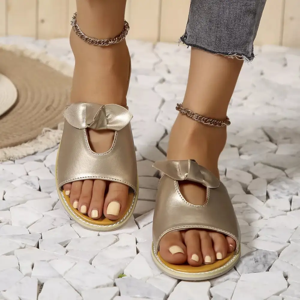 Relaxed Open-Toe Flat Sandals