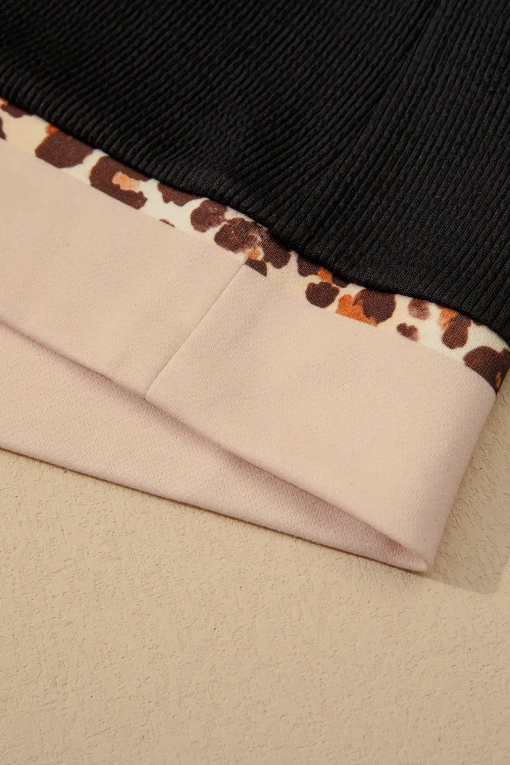 Clean Line Animal Print Patchwork Ribbed Dress