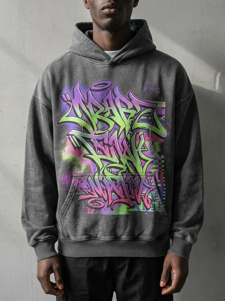Unisex Contemporary Streetwear Graffiti Hoodie