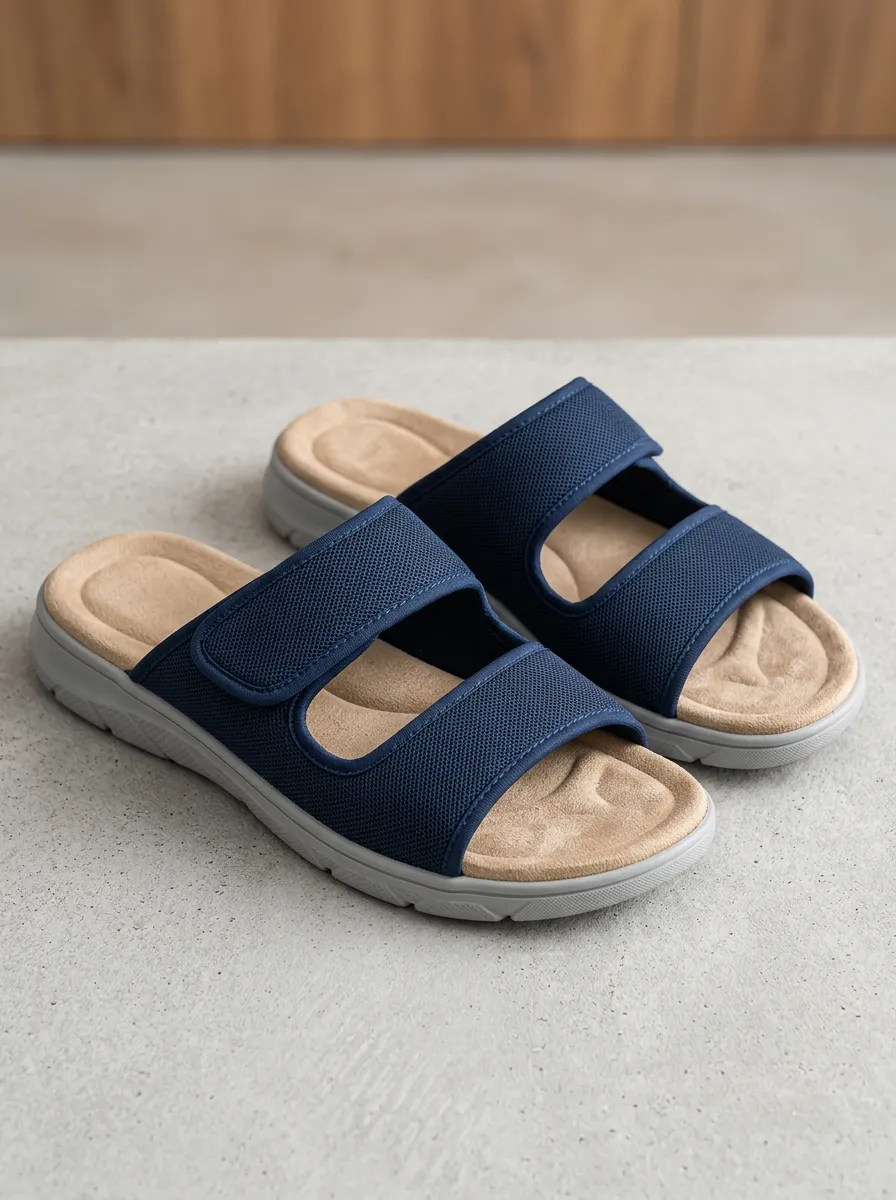 Men's Adjustable Strap Mesh Casual Slides