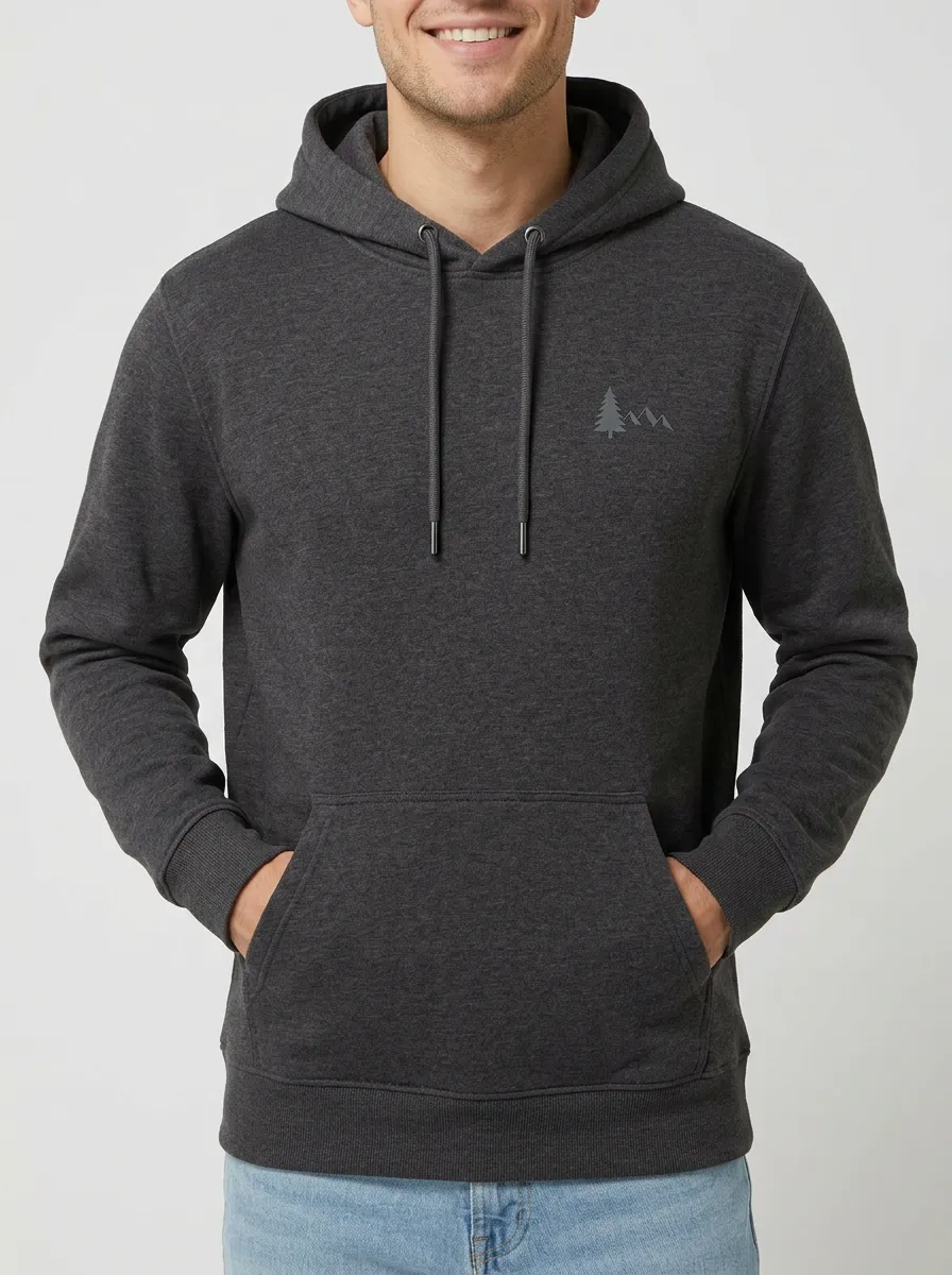 Everyday Mountain Graphic Pine Tree Graphic Outdoor-Inspired Modern Look Men's Hoodie