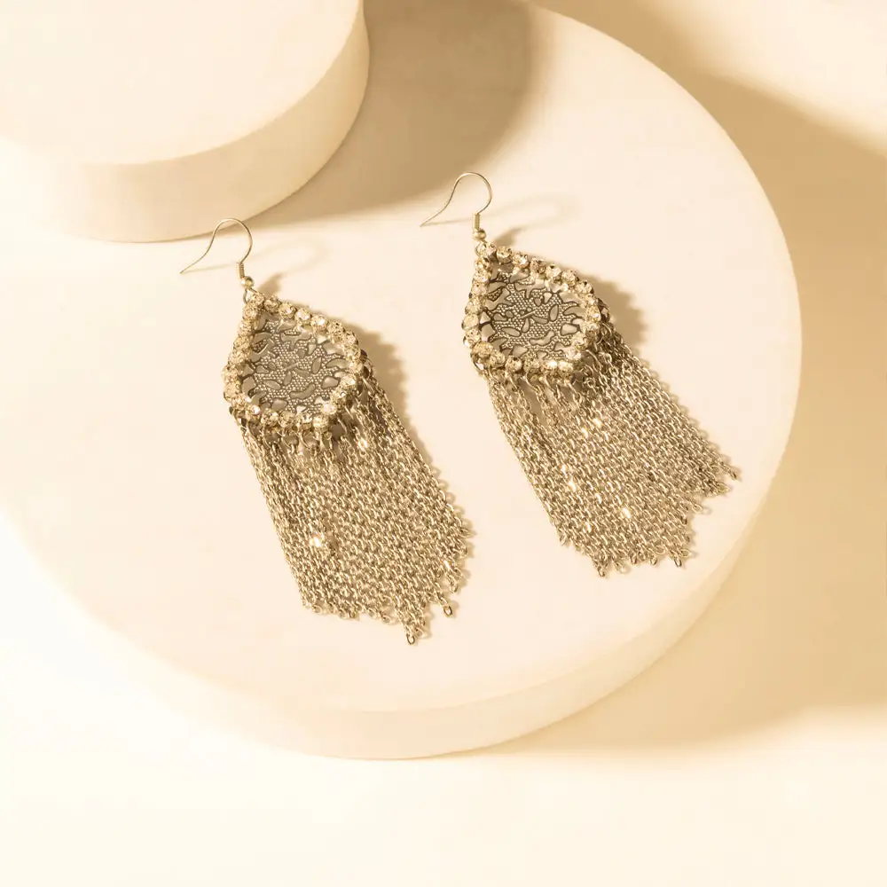 Lively Bold Artful Fringe Earrings
