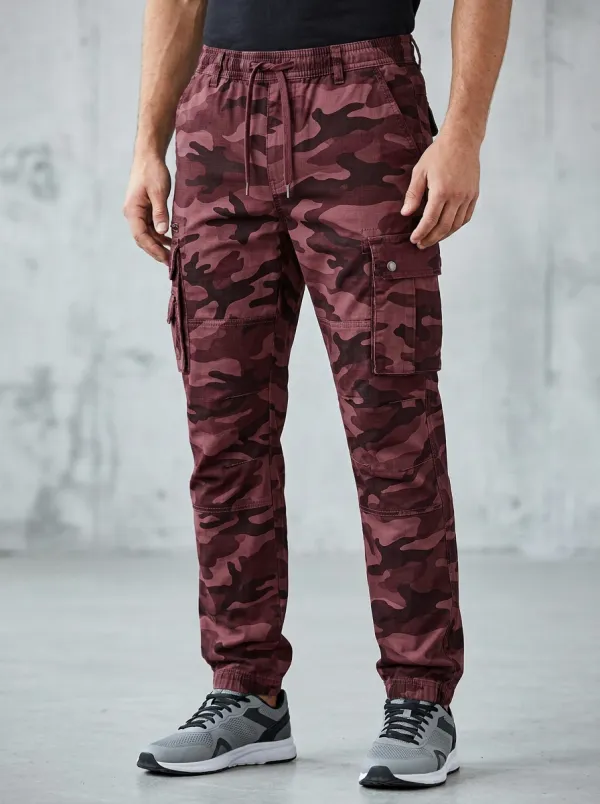 Men's Tactical Outdoor Grey Camouflage Printed Cargo Pants