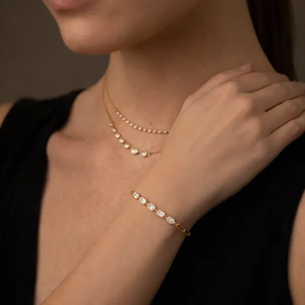 Diamond Emerald Oval Bracelet