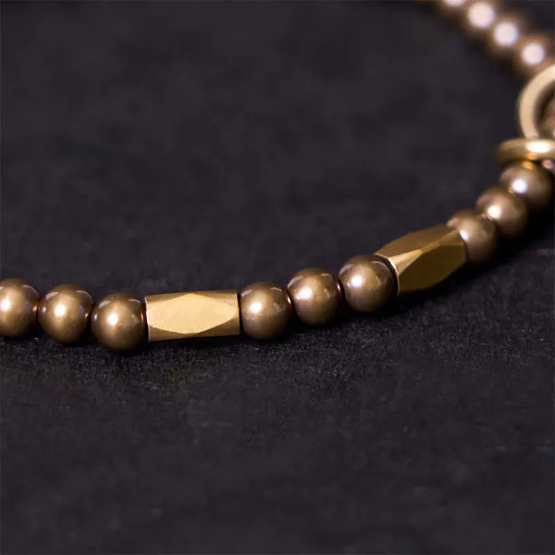 Self Care Copper Brass Beads Design Couple Bracelet