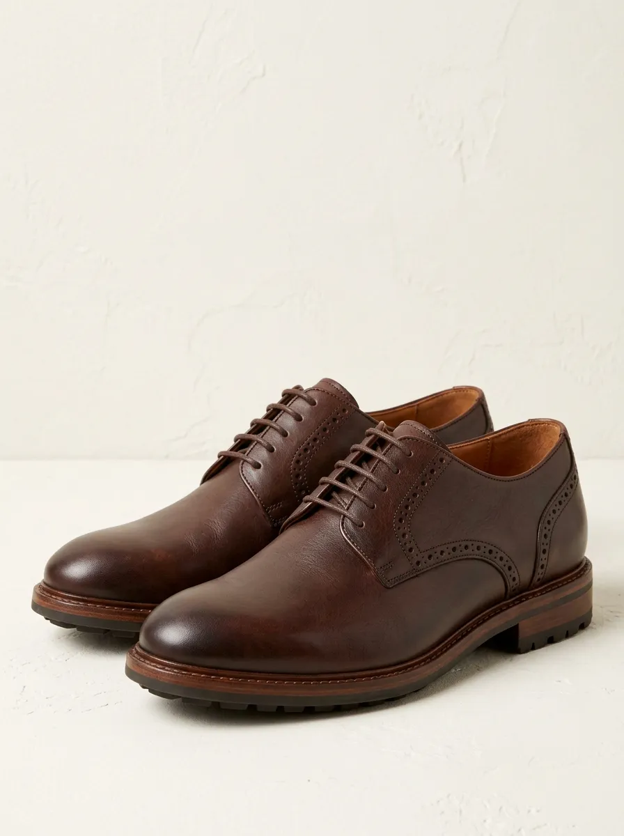 Men's Dark Brown Brogue Oxford Shoes
