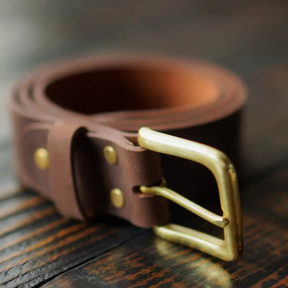 Brass Buckle Full Grain Leather Belt