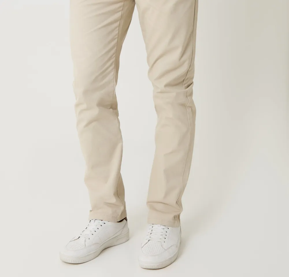 Men's Light Stone Cotton Blend Slim-Fit Pants