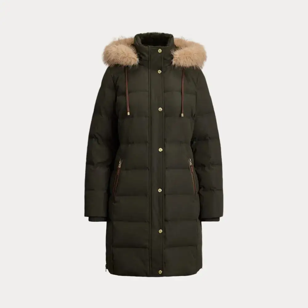 Modern Down Faux-Fur Hooded Women's Coat