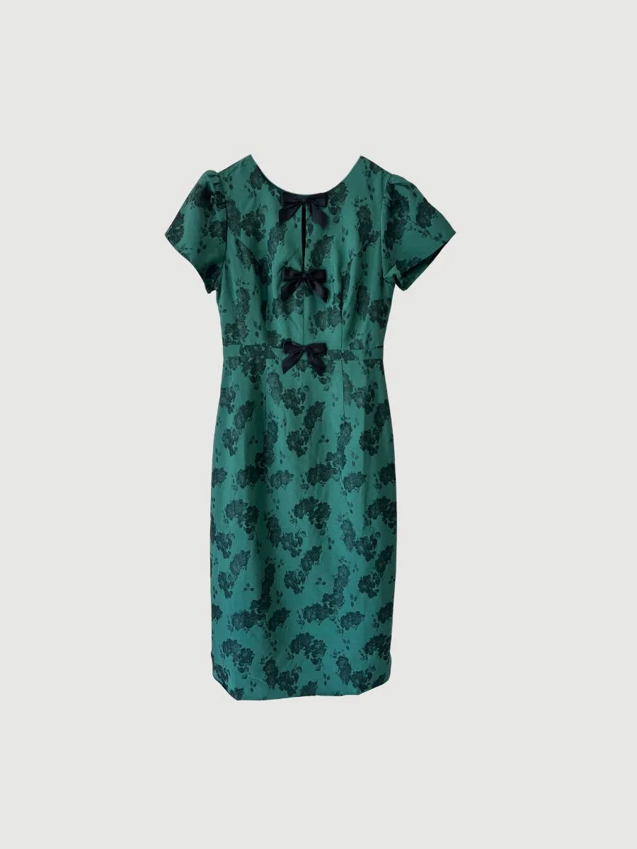 Refined Floral Midi Dress