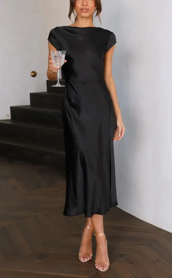 Women's Slip Evening Midi Dress