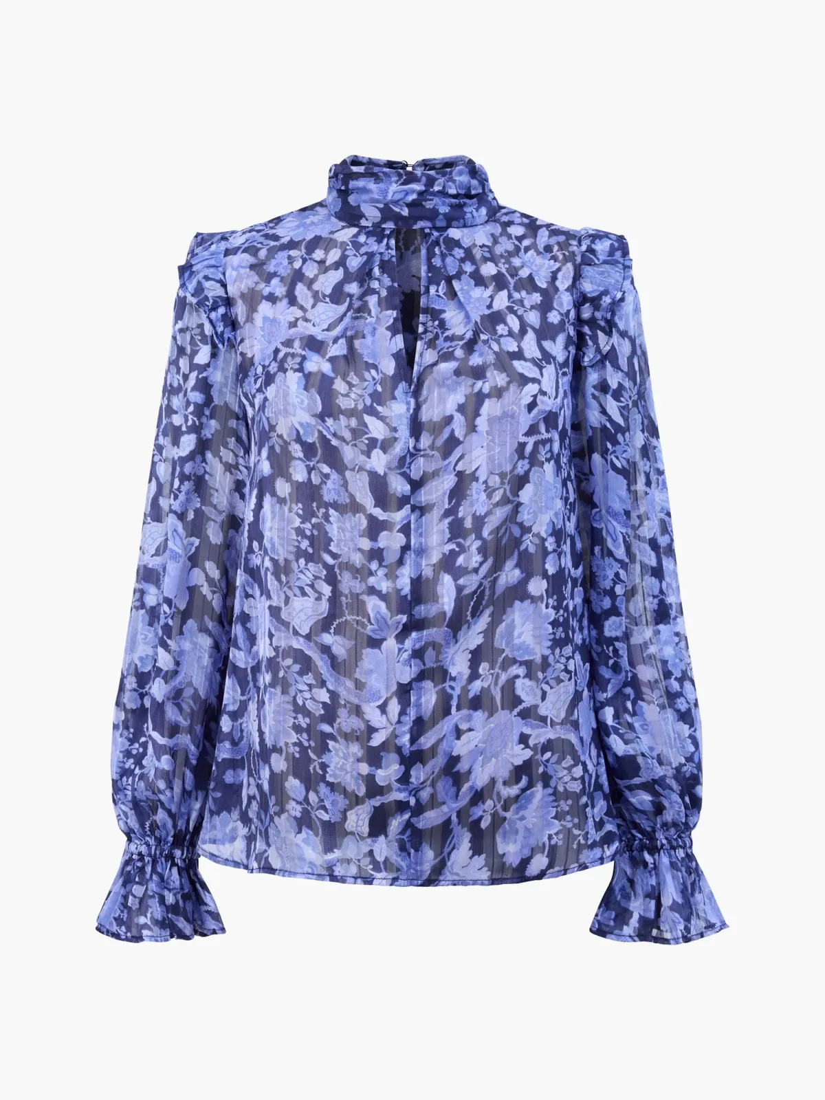 High Neck Creative Breathable Floral Print Turtleneck Top