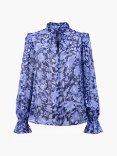 High Neck Creative Breathable Floral Print Turtleneck Top
