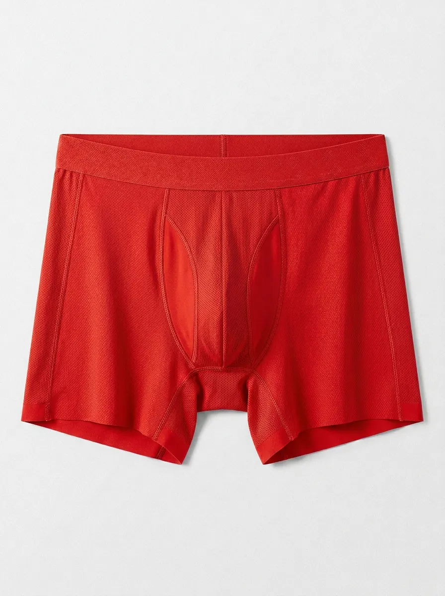 Men's Breathable Mesh Solid Grey Boxer Briefs