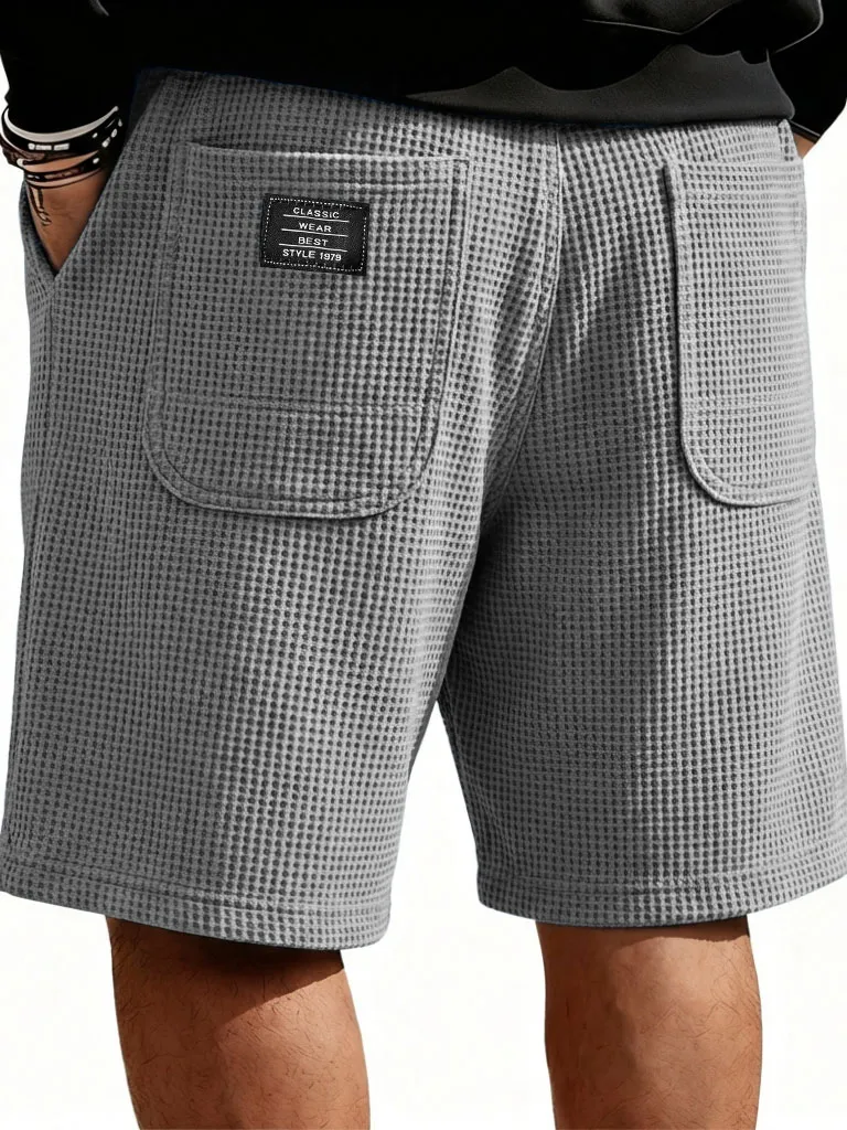 Textured Knit Double Pocket Shorts