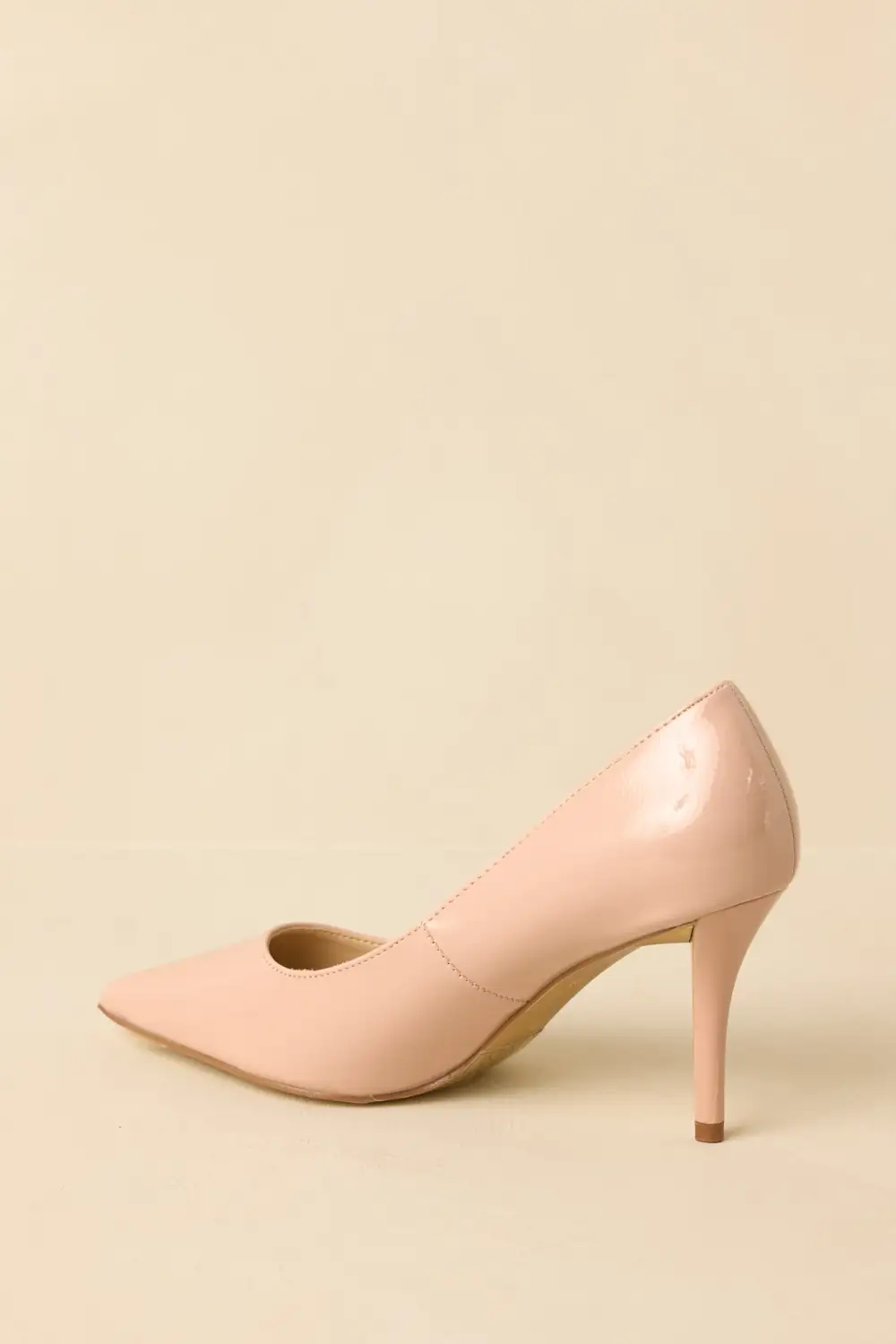 Pointed Toe Faux Leather Heels