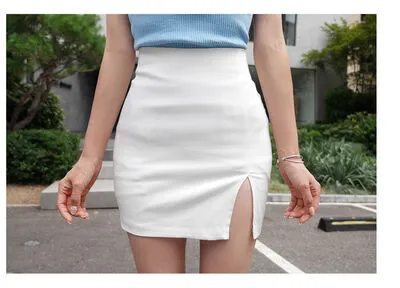 High Waist Side Slit Skirt