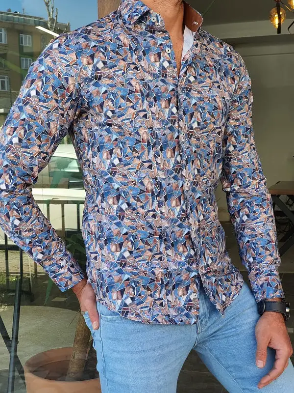Minimal Long Sleeve Slim Fit Cotton Casual Shirt