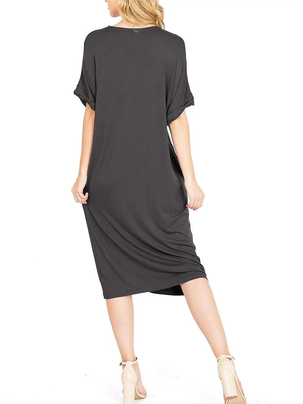 Charcoal Gray V - Neck Maxi Dress