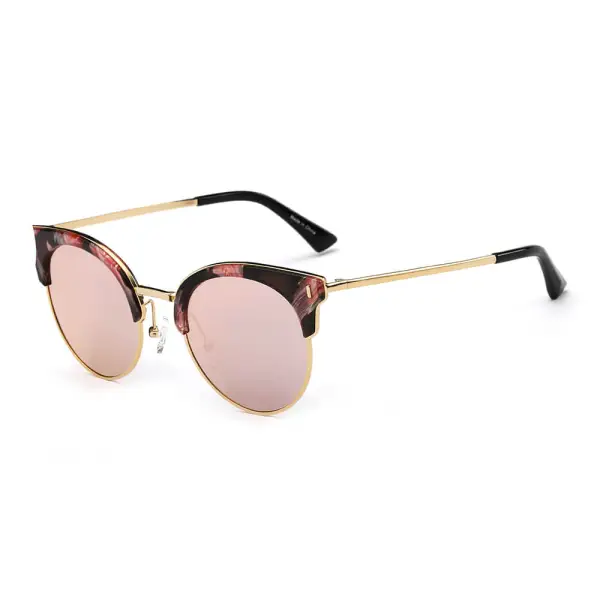 Half Frame Round Cat-Eye Polarized Sunglasses