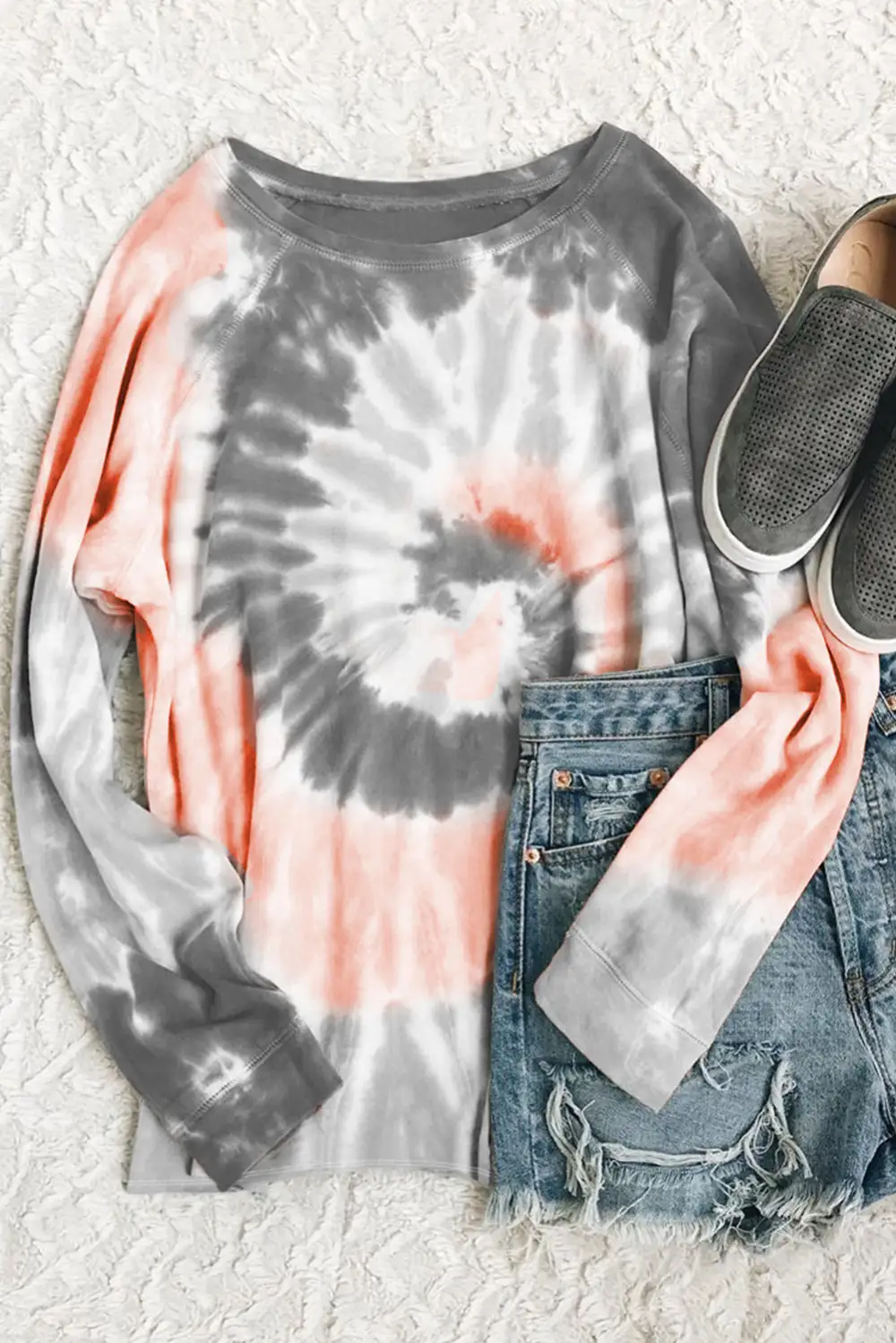 Ombre Tie Dye Loose Leisure Sweatshirt