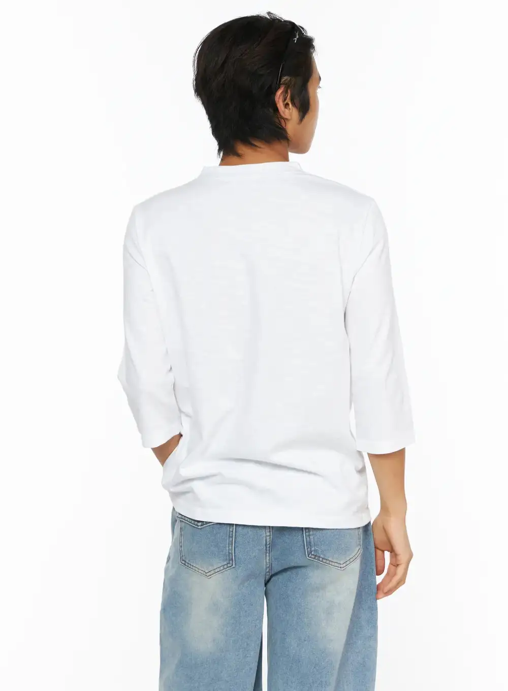 Men's Henley Three-Quarter Sleeve T-Shirt