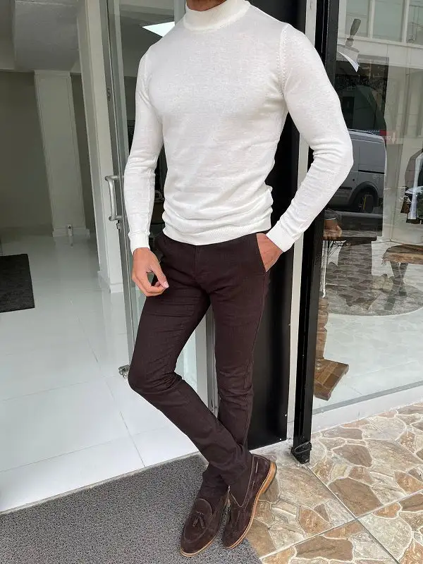 Classic Everyday Slim Fit Cotton Turtleneck Sweater