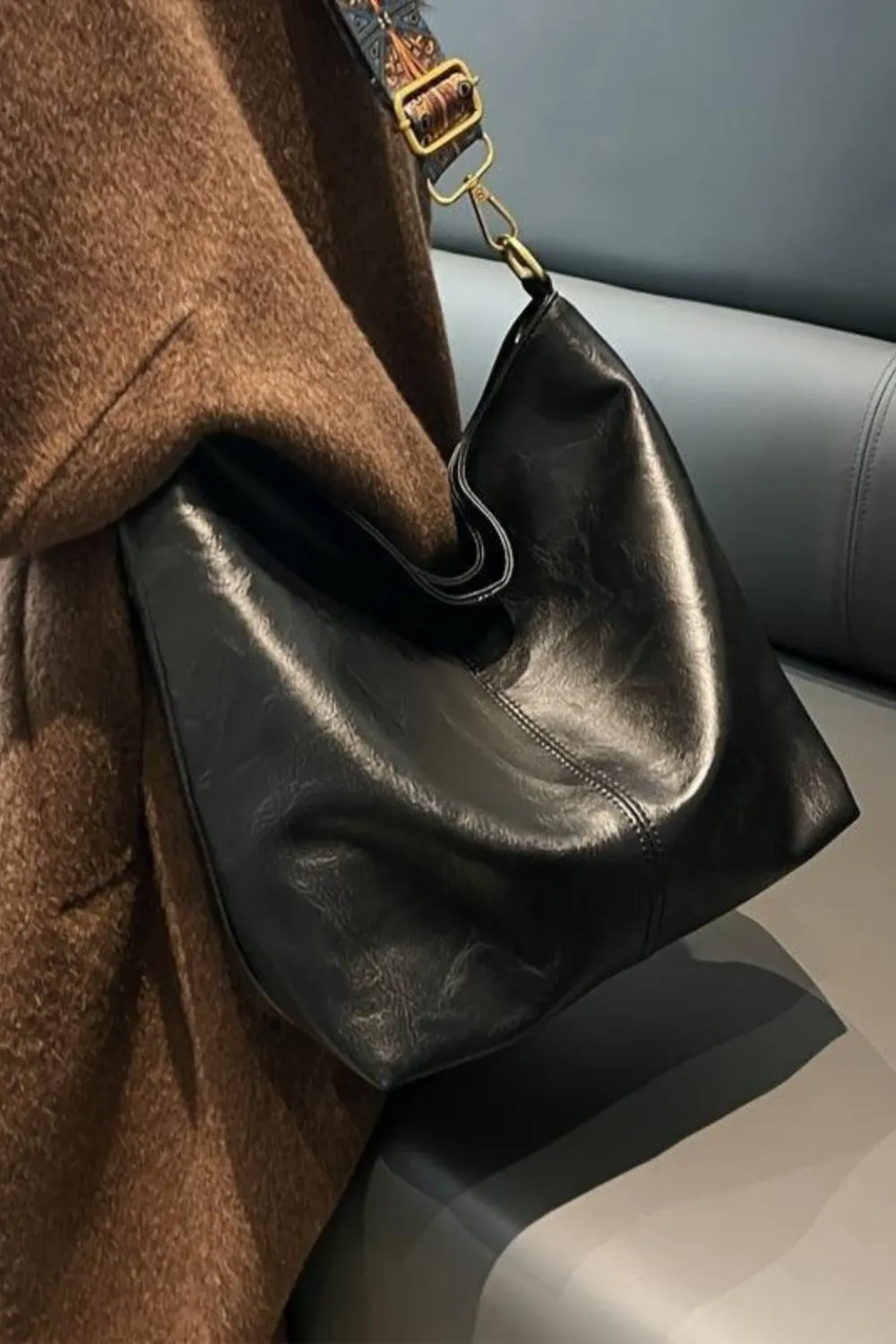 Leather Crossbody Shoulder Bag Adjustable Strap