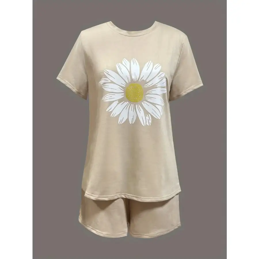 Daisy Short Sleeve Top and Shorts Two Piece Set
