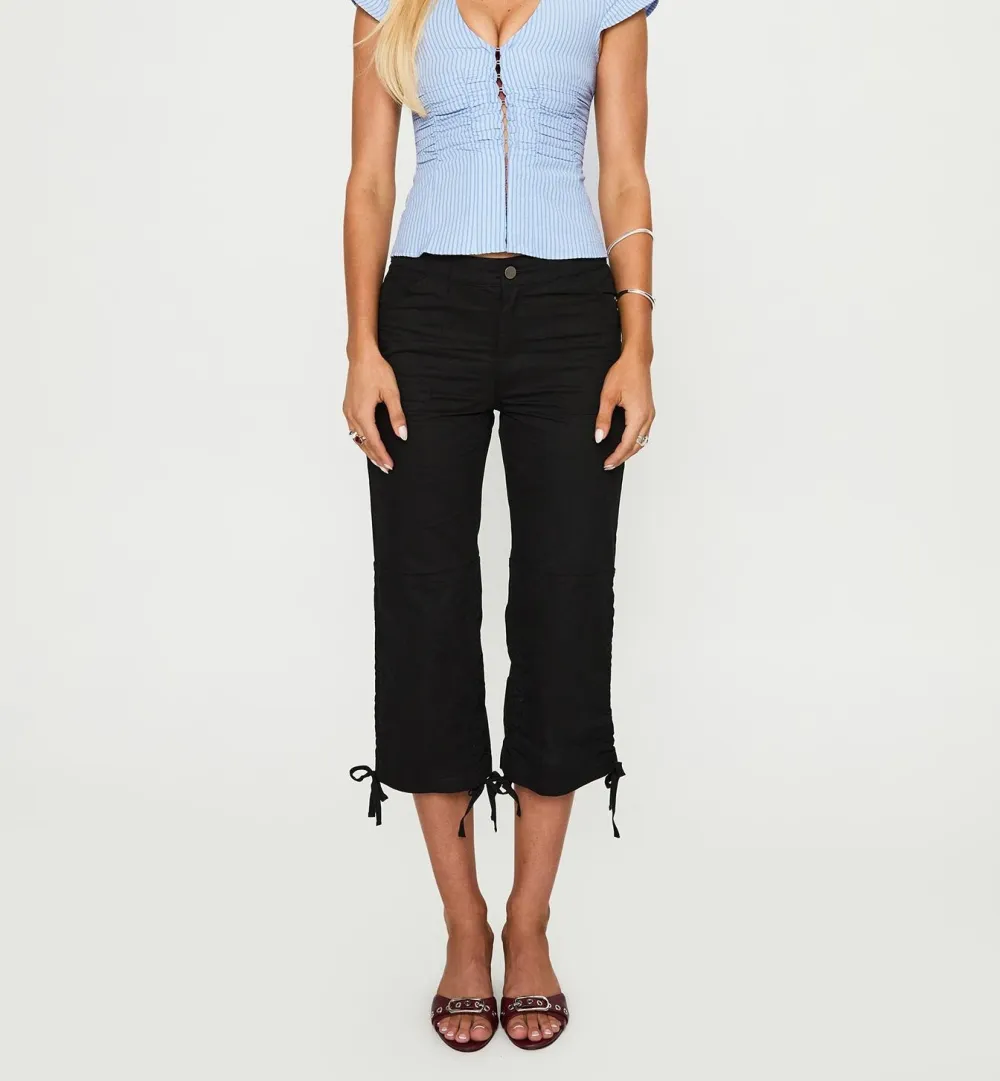Blue Striped Ruched Corset Top