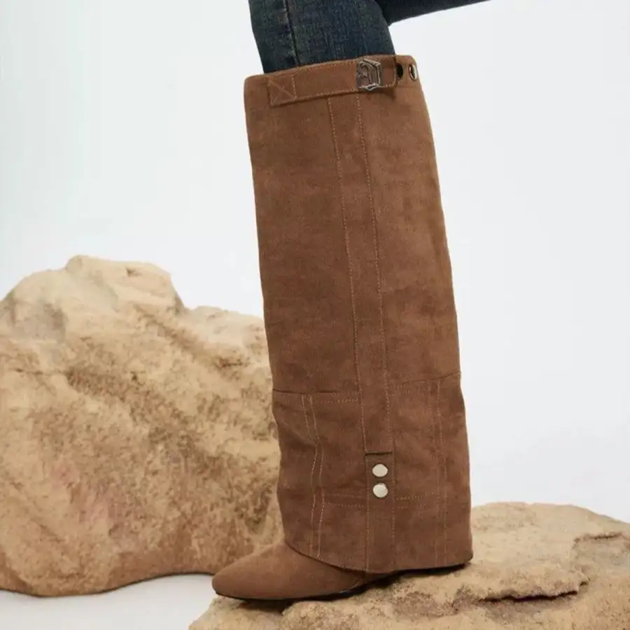 Resort Fresh Point Toe Block Heels Boots