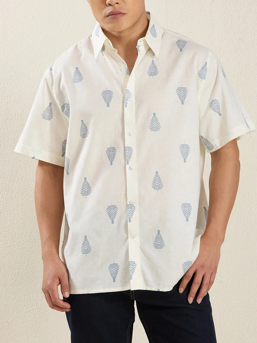 Active Textured Half Sleeve Printed Men's Formal Shirt