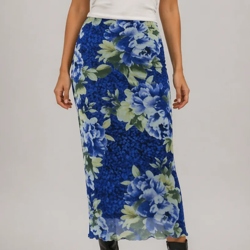 Floral Print Midi Skirt