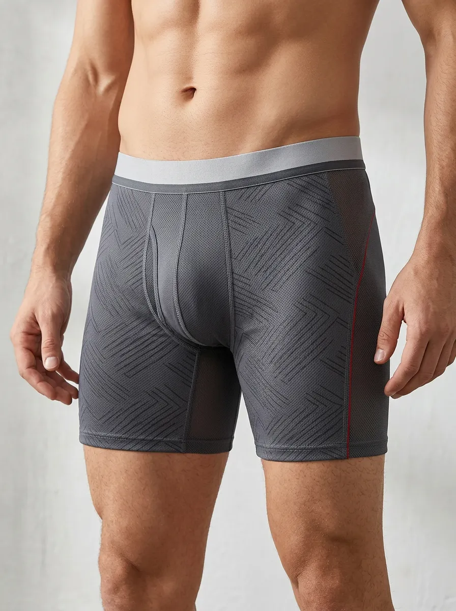 Urban Geometric Athletic Detail Men's Boxer Briefs