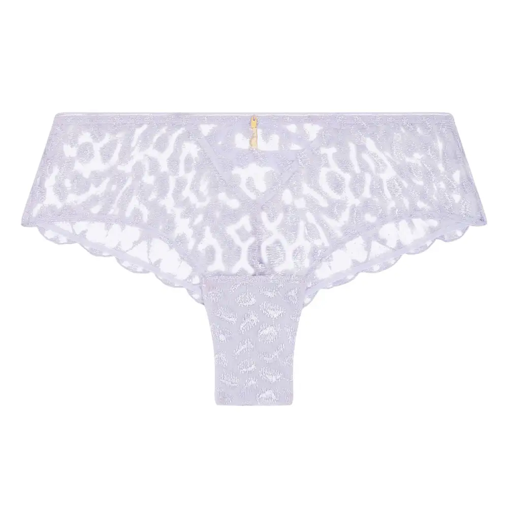 Women's Elastic Waistband Cotton Gusset Embroidery Cotton Cutout Detail Shimmer Detail Stretch Fit Boxer Panty