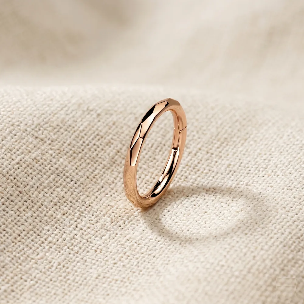 Titanium Crystal Clicker Hoop Ring