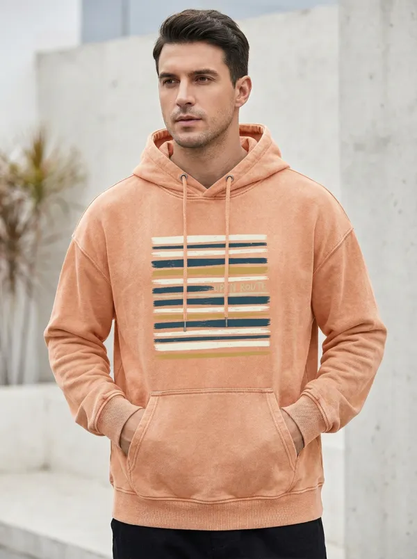Men's Adventure Striped Print Hoodie