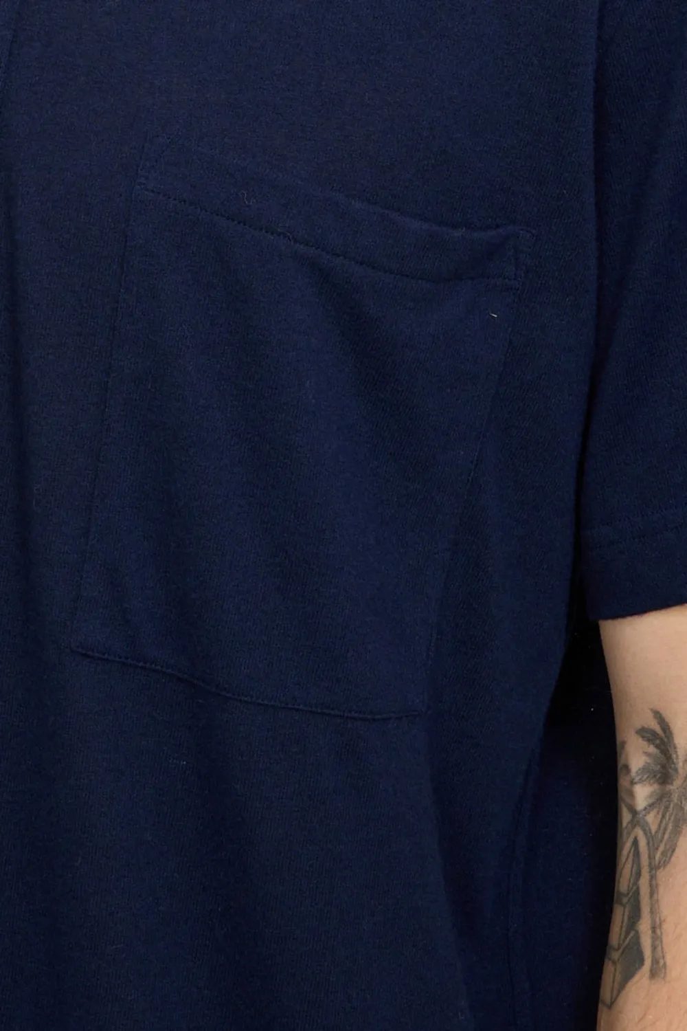 Pullover Shirt Navy Recycled Wool Mix