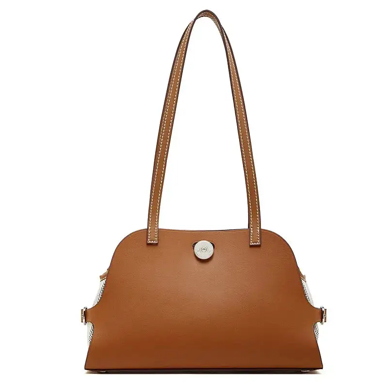 Elegant Tan Leather Minimalist Shoulder Bag