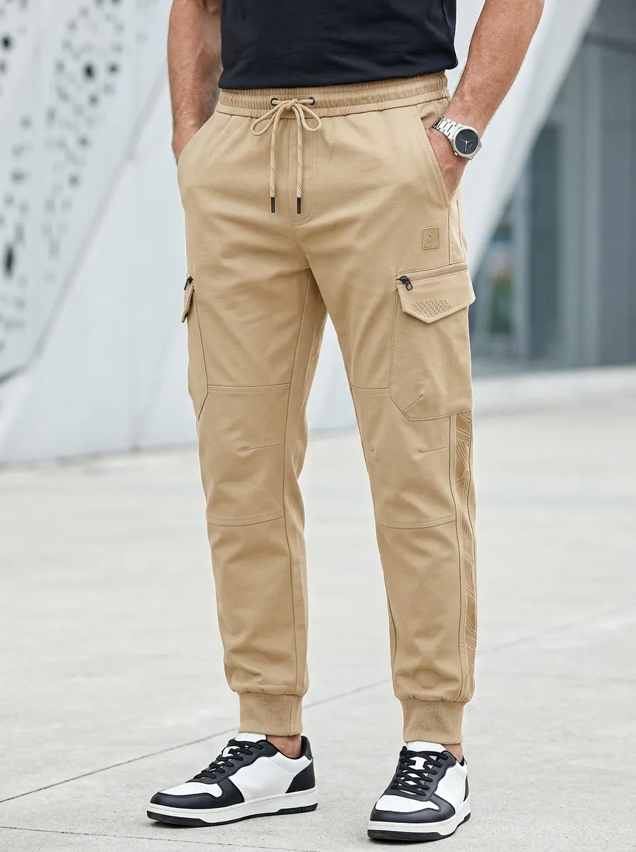 Weekend Graphic Print Design Men's Cargo Jogger Pants