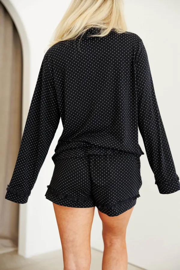 Polka Dot Drawstring Casual Shorts
