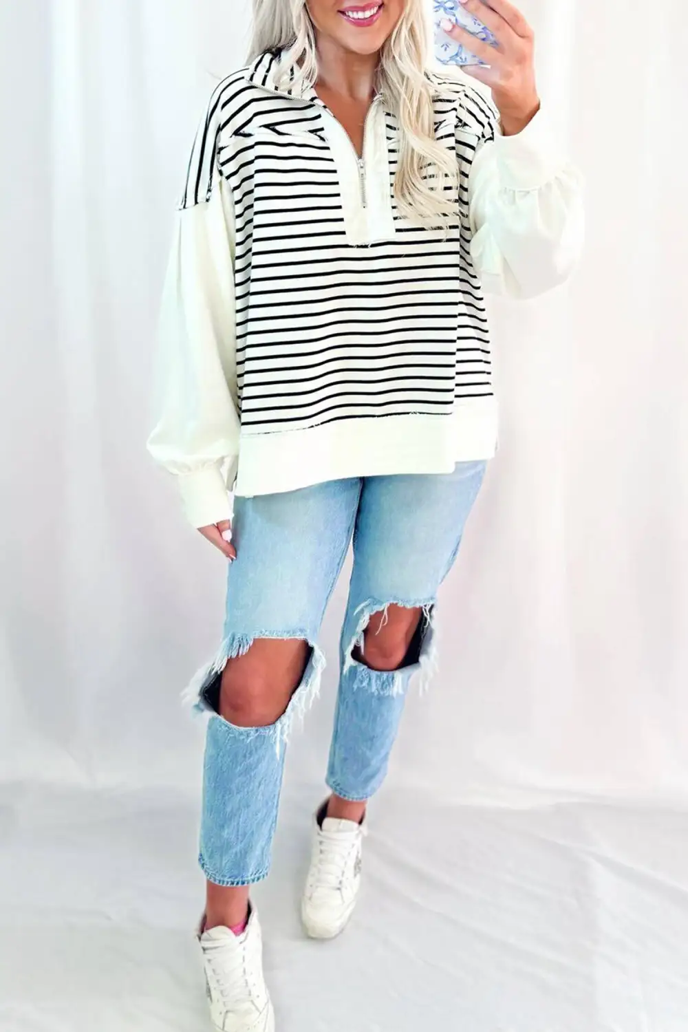 Refined Striped Long Sleeve Top